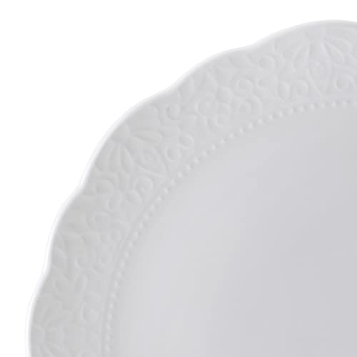Mikasa Abigail Bone China Lightweight Chip Resistant 12 Piece Dinnerware Set, Service for 4, White
