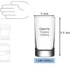 Small Juice Glasses, Mini Clear Glass Cups Tumblers, 5.1 Oz, Drinking Glassware for Orange Juice, Water, Milk, Coffee, Perfect