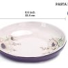 Purple Poppy Ceramic 12 pcs Dinnerware Set, Service for 4, Inclusive of 11 inch Dinner Plates, 8.75 inch Salad Plates and 35oz