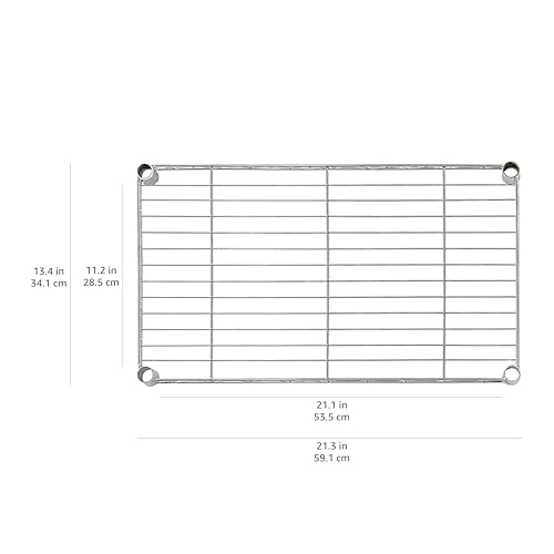 4-Shelf Steel Wire Storage Rack, Adjustable, Sturdy, Easy Assembly, 13.4 D x 23.2 W x 48 H in, Black