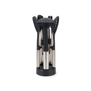 Elevate Fusion 5-piece Silicone Utensil Set with Storage Stand, Stainless Steel