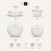 Brasa Modern Stoneware 16 Piece Dinnerware Sets, Plates and bowls Sets, Dish Set for 4, White