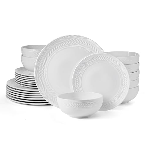 Josephine 24 piece Dinnerware Set, Service for 8, White