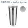 4 Pcs Stainless Steel Cup Set, 20 oz Unbreakable Cups, Durable Metal Cup Tumblers, Drinking Glasses for Home, Restaurant, Non
