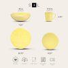 Elena Stoneware 16-Piece Round Dinnerware Set, Yellow, 16 Piece - Service For 4