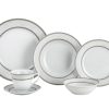 Lorren Home Trends Sirena Dinner Set, Silver