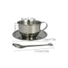 8 Packs Stainless Steel Coffee Cups 5.75 Oz Coffee Mugs with Spoon and Saucer Espresso Cups Cups Mugs for Coffee, Latte,Tea,