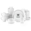 Albie 32-Piece Dinnerware Set Stoneware, White Speckled
