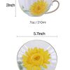 Ceramic Teacup Sunflower Vintage Chintz Porcelain Coffee Mug Tea Cup with Saucer