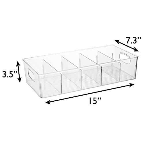 ClearSpace Plastic Pantry Organization and Storage Bins with Removable Dividers – 4 Pack XL Perfect Kitchen Organization or