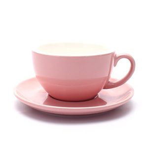 Latte Art Cup and Saucer for Latte & Cappuccino & Double Espresso, New Bone China, Mate for Coffee Shop and Barista (Glossy