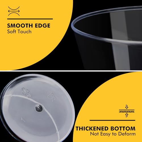 200 Pack 9 oz Clear Plastic Cups for Party, Disposable Clear Cup, Disposable Cups, Wine Glasses Cups, Plastic Cocktail Glasses