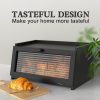 Bread Box for Kitchen Countertop Large Bread Box Farmhouse Bread Container Bread Storage with Window Bread Holder Black