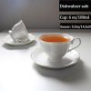 12 Pieces Tea Cup set Fine Porcelain 6oz Cup and Saucer set of 6 for Cappuccino Tea Flat White Coffee