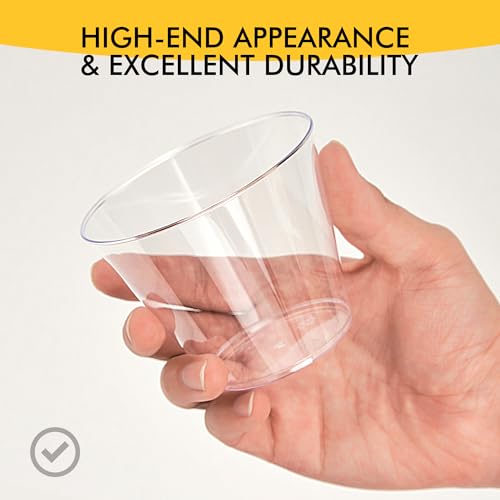 200 Pack 9 oz Clear Plastic Cups for Party, Disposable Clear Cup, Disposable Cups, Wine Glasses Cups, Plastic Cocktail Glasses