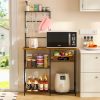 Baker's Rack for Kitchen with Storage, Microwave Stand with Adjustable Shelves and 10 S Hooks, 6-Tier Coffee Bar Station,