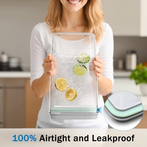 Pop Airtight Food Storage Containers Set with Lids, Large 4.2Qt/4L Food Containers with Scoop, Kitchen Pantry Organization and