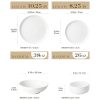 Plates and Bowls Sets, 24 Pieces Modern Porcelain Dinnerware Set for 6 Ceramic Dishware Dishes White Kitchen Dinner Dining Ware