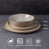 Ceramic Dinnerware Sets,Handmade Reactive Glaze Stoneware Plates and Bowls Sets,Highly Scratch Resistant | Dishwasher &