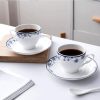Navy Blue Espresso Cups and Saucers Set of 6