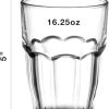 Rock Bar 16.25 oz. Cooler Stackable Tempered Beverage Glasses for Cold Drinks, Water, and Cocktails, Set of 6, Clear