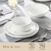Plates and Bowls Sets, 24 Pieces Modern Porcelain Dinnerware Set for 6 Ceramic Dishware Dishes White Kitchen Dinner Dining Ware