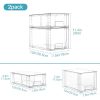 4 Pack Clear Stackable Storage Drawers,Easy to Assemble Bathroom Organizers and Storage with handles,Plastic Drawers for Kitchen