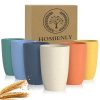 Homienly Drinking Glasses Premium Wheat Straw Unbreakable Cups - Set of 6 Alternative to Plastic Cups Reusable Unbreakable