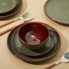 Stoneware Dinnerware Sets, Ceramic Plates and Bowls Set, Microwave & Dishwasher Safe Kitchen Dishes, Modern Dinner Salad Plates