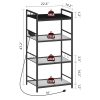 Bakers Rack with Power Outlet, Microwave Stand with Hooks, Multifunctional Storage Rack, Coffee Bar with Enclosure, Kitchen