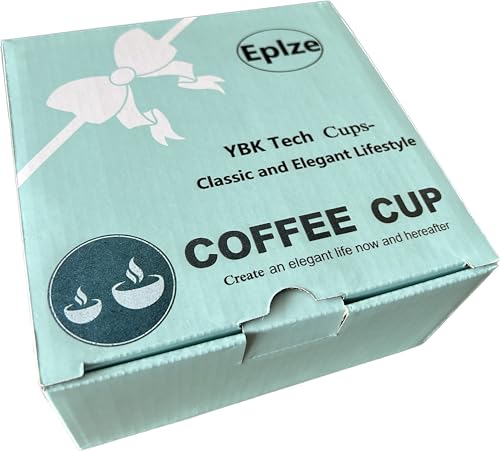 YBK Tech Euro Style Bone China Cup& Saucer Set, Ceramic Tea Coffee Cup for Home Kitchen Wedding (Royal Pattern- Sky Blue)