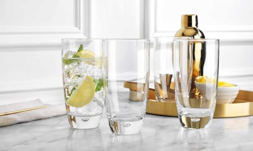 Highball Glasses Set Of 4, 16 Oz. Drinking Glasses, Unique Water Glass Cups For Juice, Cocktails, Soda, Heavy Bottom Tumbler