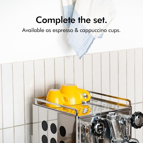 Cappuccino Cups Set of 4 [Set 4x 8oz] - Thick-Walled Stoneware Cappuccino Cup Set for Latte Art - Latte Art Mugs - Italian