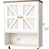 Bathroom Wall Cabinet, Medicine Cabinet with Open Partition and Towel Bar, Rustic Storage Cabinet with Open and Hidden Storage
