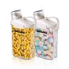 2-Pack Airtight Cereal & Dry Food Storage Containers, BPA-Free Plastic Rice Containers with Lids & Measuring Cup, Kitchen &