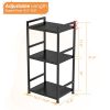 3-Tier Expandable Storage Shelves, 110LBS Heavy Duty Metal Shelving Unit, Adjustable Laundry Room Organization and Storage Shelf