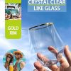 40 Pcak Plastic Stemless Wine cocktail Whiskey Champagne Glasses, 12 Oz Gold Rim Disposable Clear Unbreakable Cups for Party