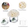 18 Pieces Rose Artificial Flowers in Vase, Artificial Flowers Arrangements in Vase with Faux Water for Dining Table Decoration,