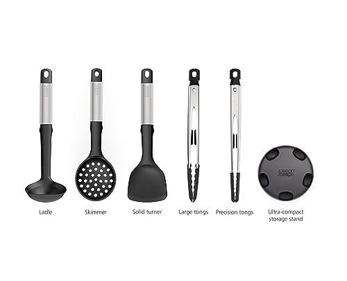 Elevate Fusion 5-piece Silicone Utensil Set with Storage Stand, Stainless Steel