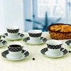 Lorren Home 2oz. Espresso Set Service for 6-Black/Gold