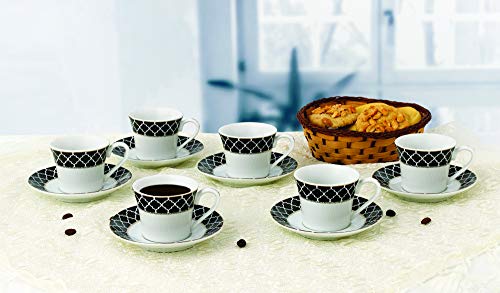 Lorren Home 2oz. Espresso Set Service for 6-Black/Gold