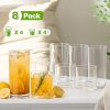 Plastic Drinking Glasses Set of 8, 14oz Rocks & 20oz Water Cups, Unbreakable Plastic Glasses Drinkware, Clear Kitchen Tumblers