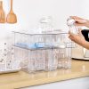 4 Pack Clear Stackable Storage Drawers,Easy to Assemble Bathroom Organizers and Storage with handles,Plastic Drawers for Kitchen