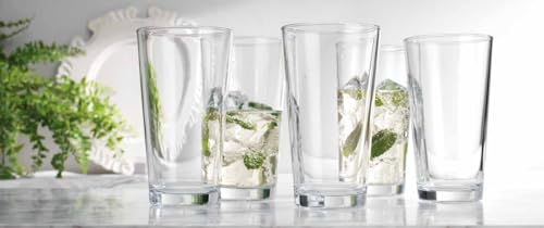 Home Essentials Drinking Glass Set - 10 Highball Glass Cups, 16 Oz. Basic Water Glasses, Beer, Juice, Cocktails, Wine, Iced Tea,