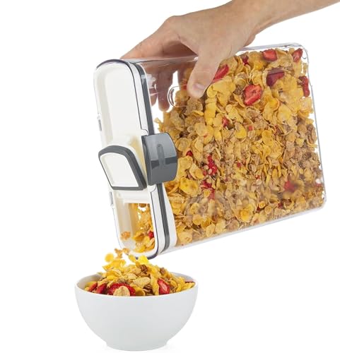 + 9-Piece Airtight Food Storage Container Set – Clear Plastic Flour and Sugar Canister Set with Magnetic Accessories for Kitchen