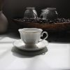 12 Pieces Tea Cup set Fine Porcelain 6oz Cup and Saucer set of 6 for Cappuccino Tea Flat White Coffee