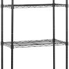 4-Shelf Steel Wire Storage Rack, Adjustable, Sturdy, Easy Assembly, 13.4 D x 23.2 W x 48 H in, Black