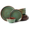 Stoneware Dinnerware Sets, Ceramic Plates and Bowls Set, Microwave & Dishwasher Safe Kitchen Dishes, Modern Dinner Salad Plates