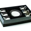 Lorren Home 2oz. Espresso Set Service for 6-Black/Gold
