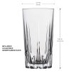 Highball Glass Cups. Set of 10 Elegant Diamond Cut Drinking Glasses. Classic 15 oz Bar Glasses. Tall Kitchen Glass for Water,